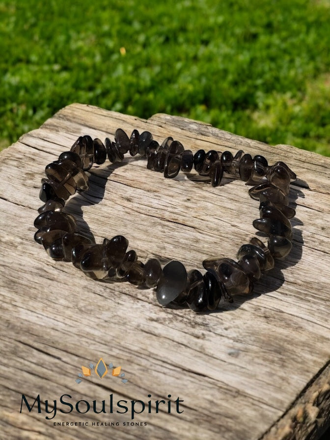 RAUCHQUARZ Splitterarmband