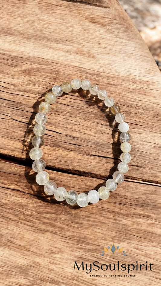 RUTILQUARZ Perlenarmband 6 mm /17 cm