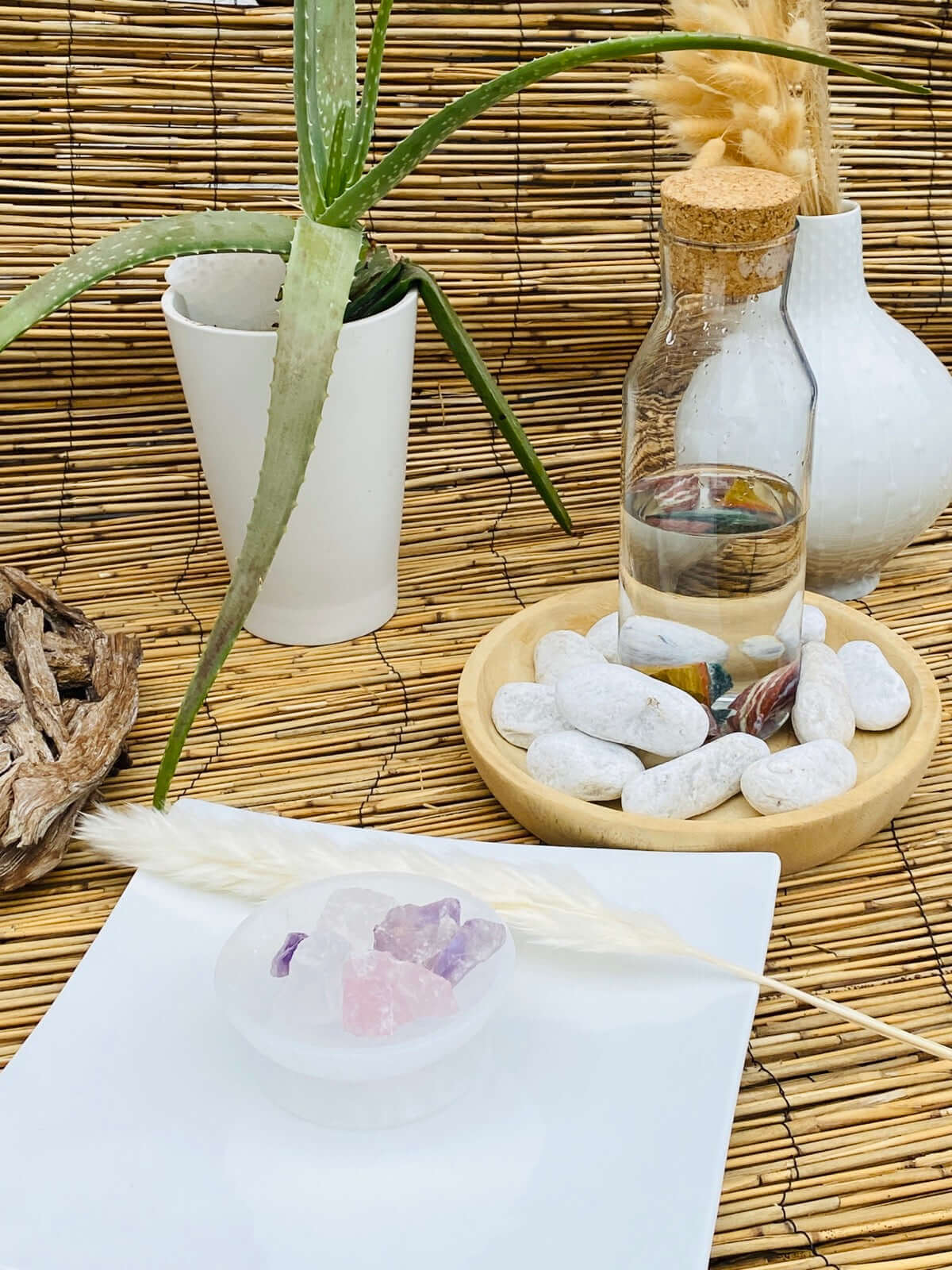 AMETHYST - ROSENQUARZ - BERGKRISTALL - Wasserstein - Mischung - Wassersteine