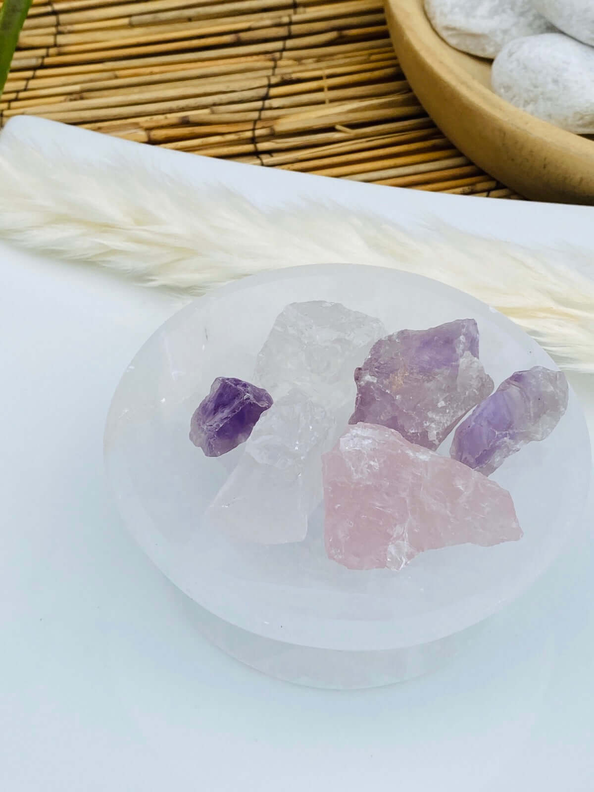 AMETHYST - ROSENQUARZ - BERGKRISTALL - Wasserstein - Mischung - Wassersteine