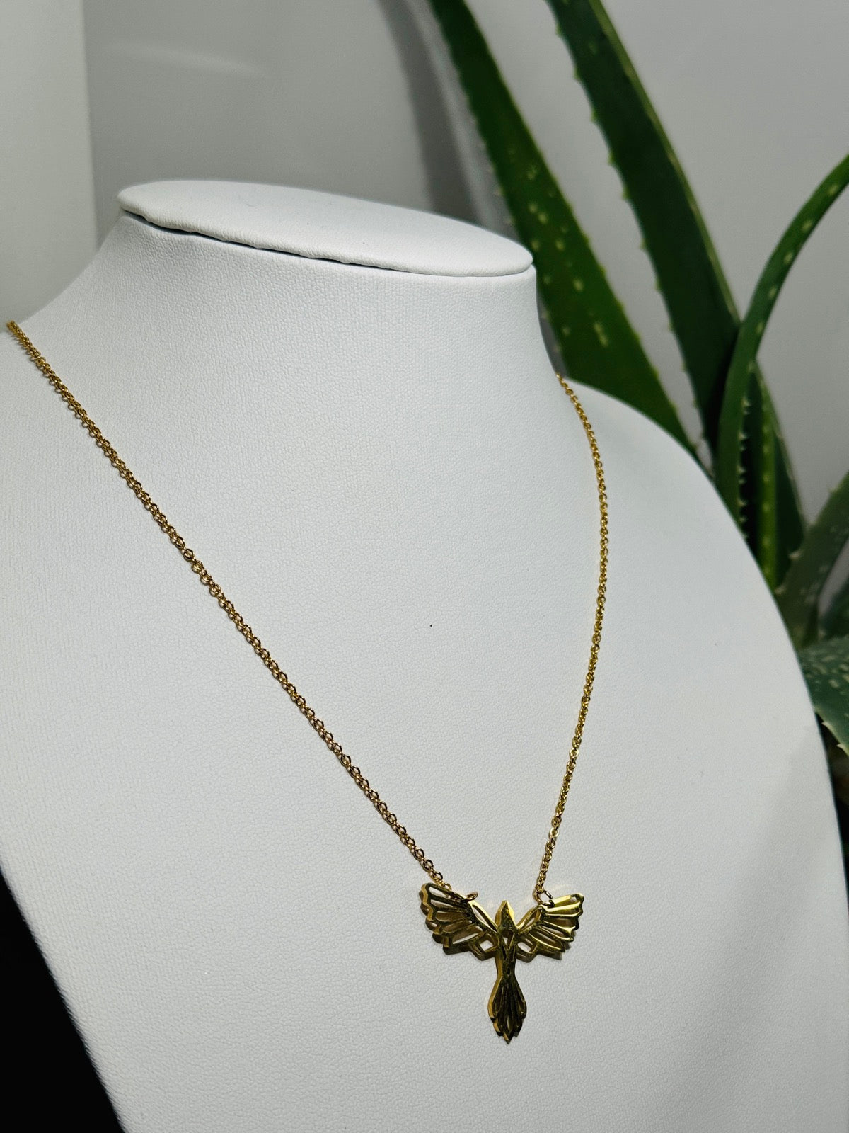 Edelstahlkette Gold mit Adler 49 cm -