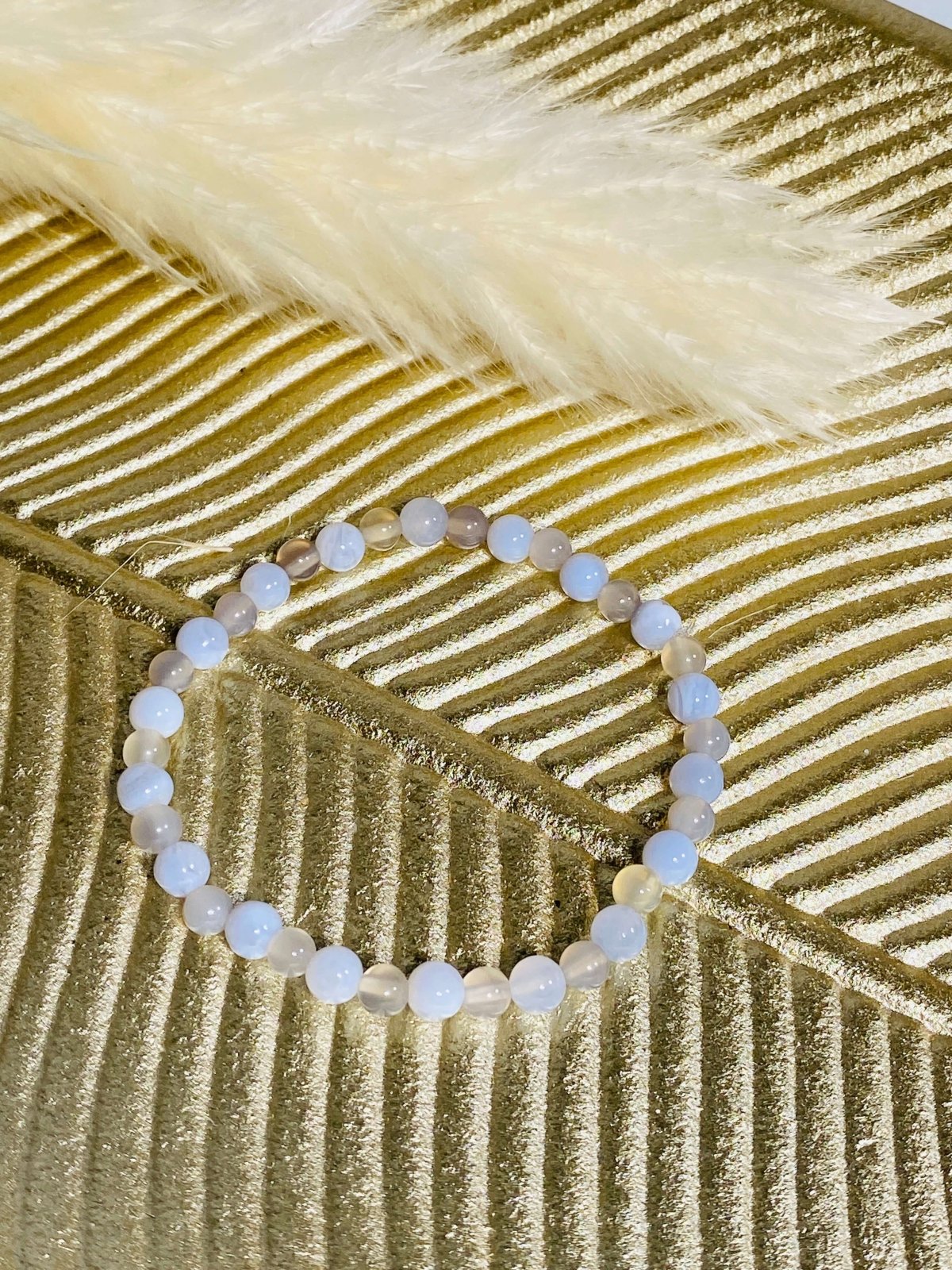 KINDERARMBAND blauer Chalcedon / Achat 4mm - Armband
