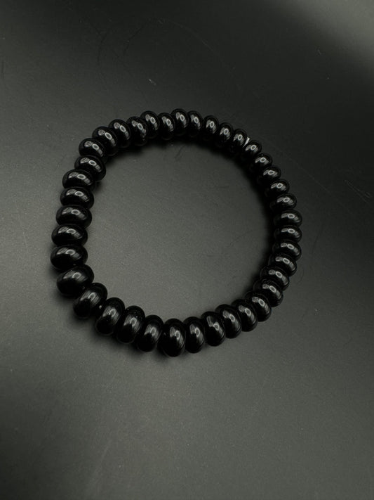 ONYX Button - Armband 17 cm - Perlenarmband