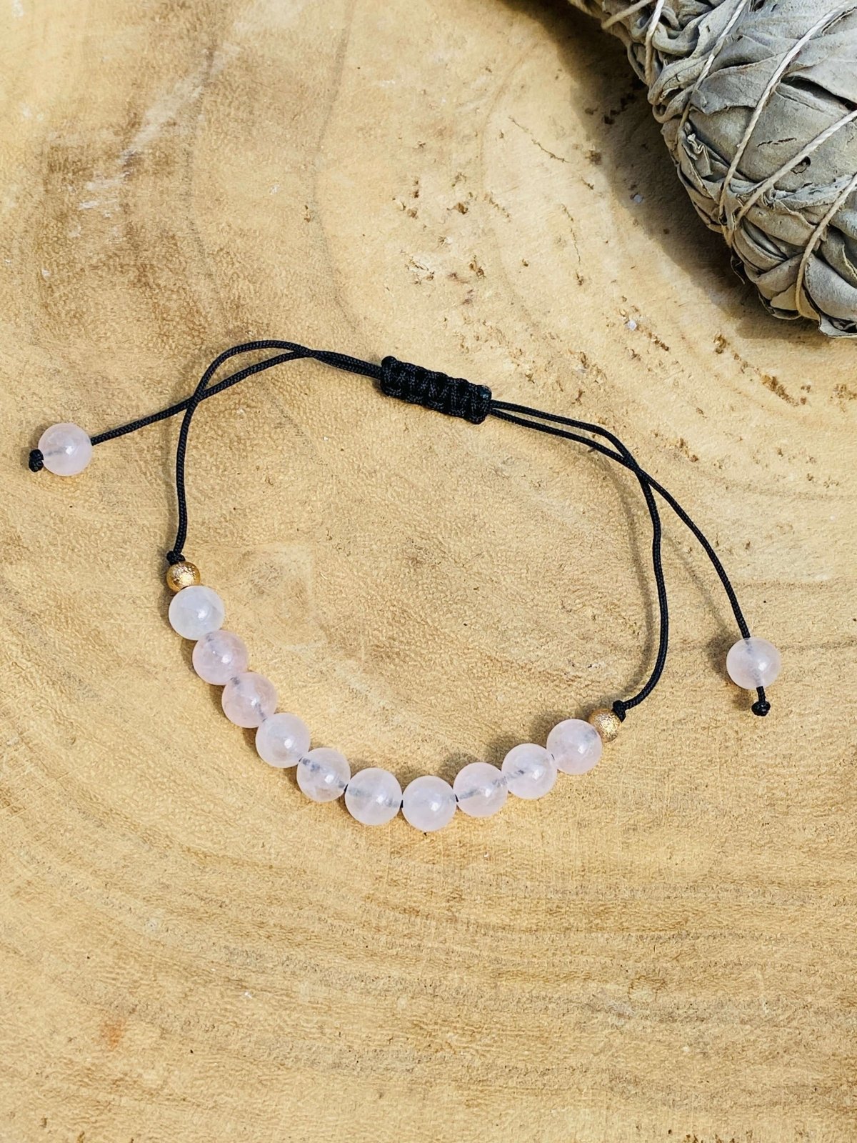 ROSENQUARZ Flecht - Armband / Größe verstellbar - Armband