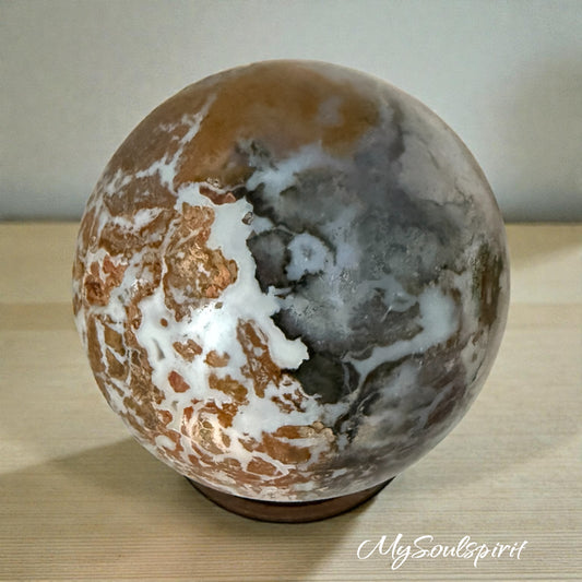 Ozean Jaspis Kugel - 660 Gramm - 8 cm (Unikat)