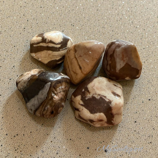 Cappuchino JASPIS Trommelsteine 3 Stück