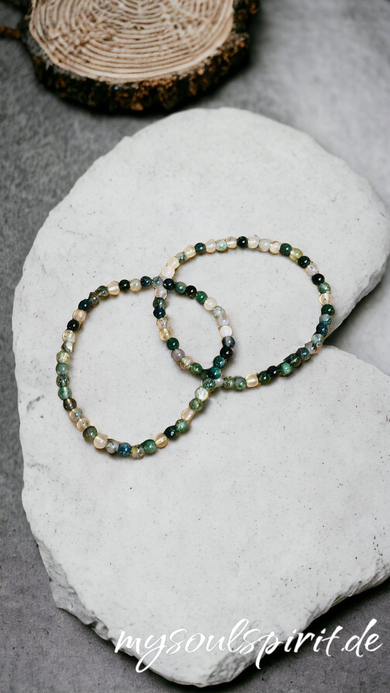 Bracelet AGATE MOUSSE verte