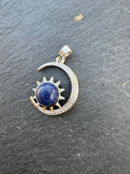 LAPISLAZULI Sonne und Mond Kettenanhänger