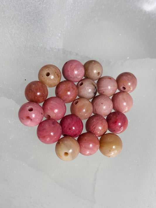 Perles de rhodonite - 10 pièces