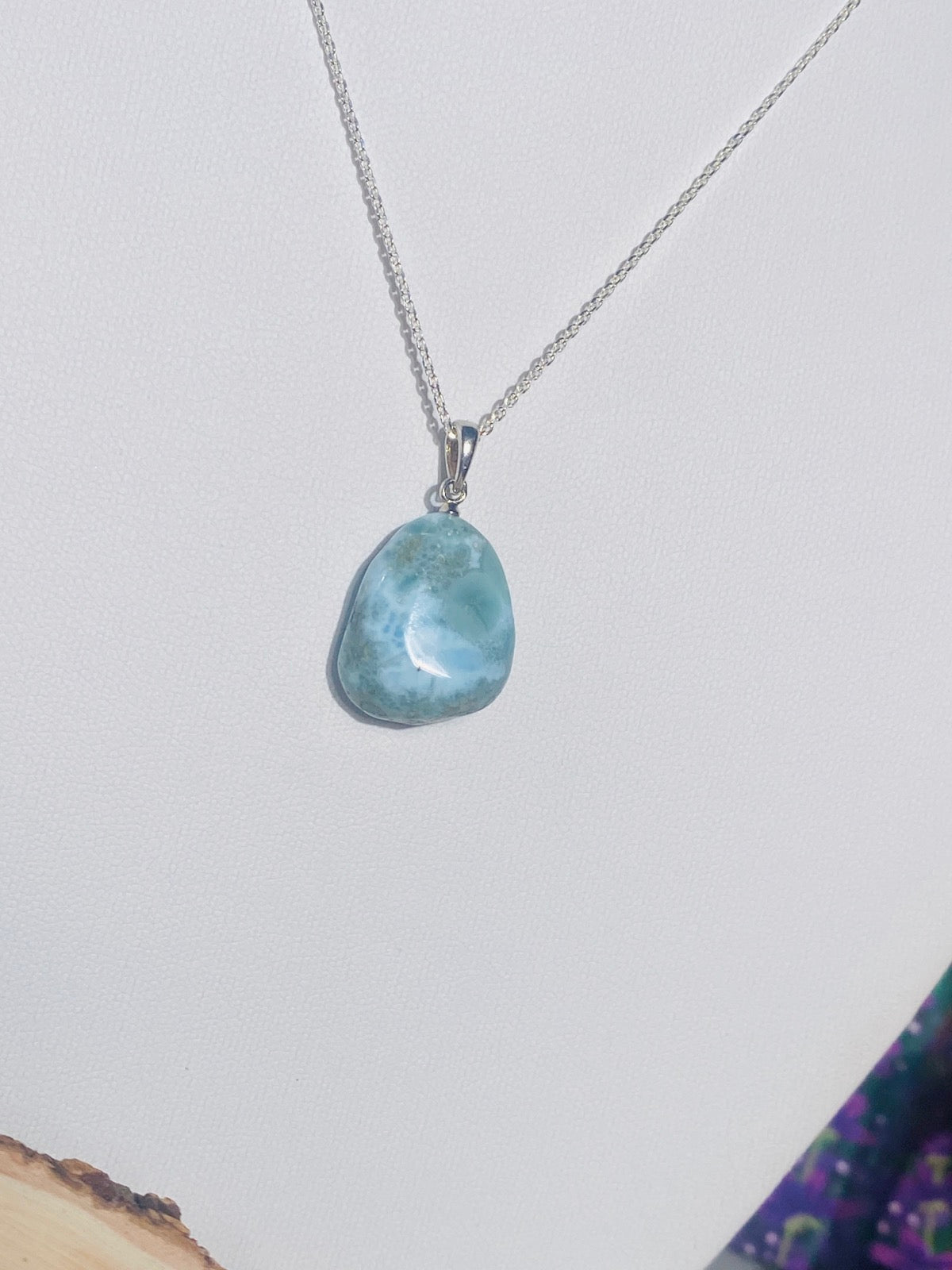 LARIMAR -Set mit Splitter-Armband, Kettenanhänger und Ohrringe