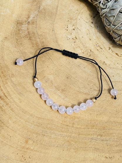 ROSENQUARZ Flecht - Armband / Größe verstellbar - Armband