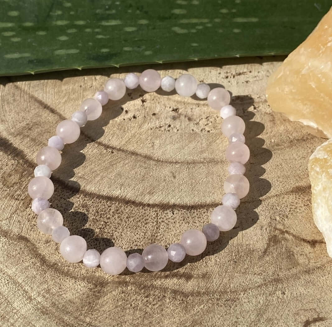 BRACELET Amour &amp; partenariat en quartz rose / kunzite