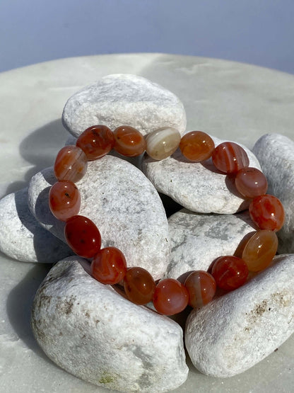 Bracelet pierre roulée CARNELIAN