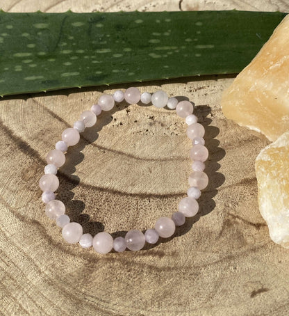 BRACELET Amour &amp; partenariat en quartz rose / kunzite