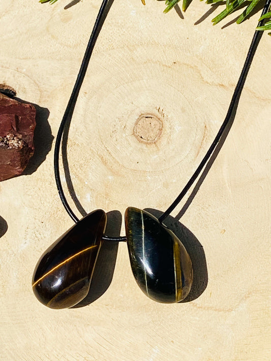 TIGER EYE Drop Shape avec bracelet en cuir