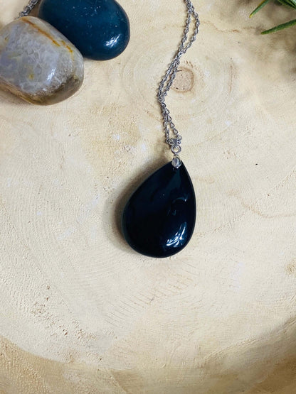 Pendentif "Goutte" en obsidienne