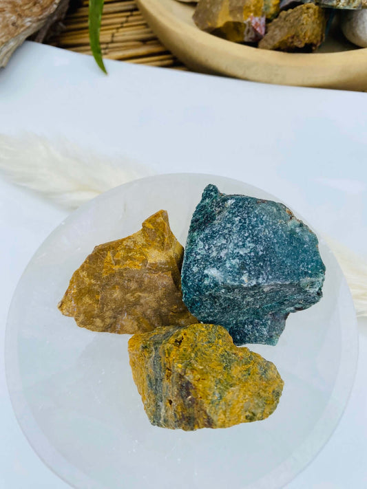 my soulspirit® 200 grammes de pierres à eau - calcite verte brute - pierre 100% naturelle