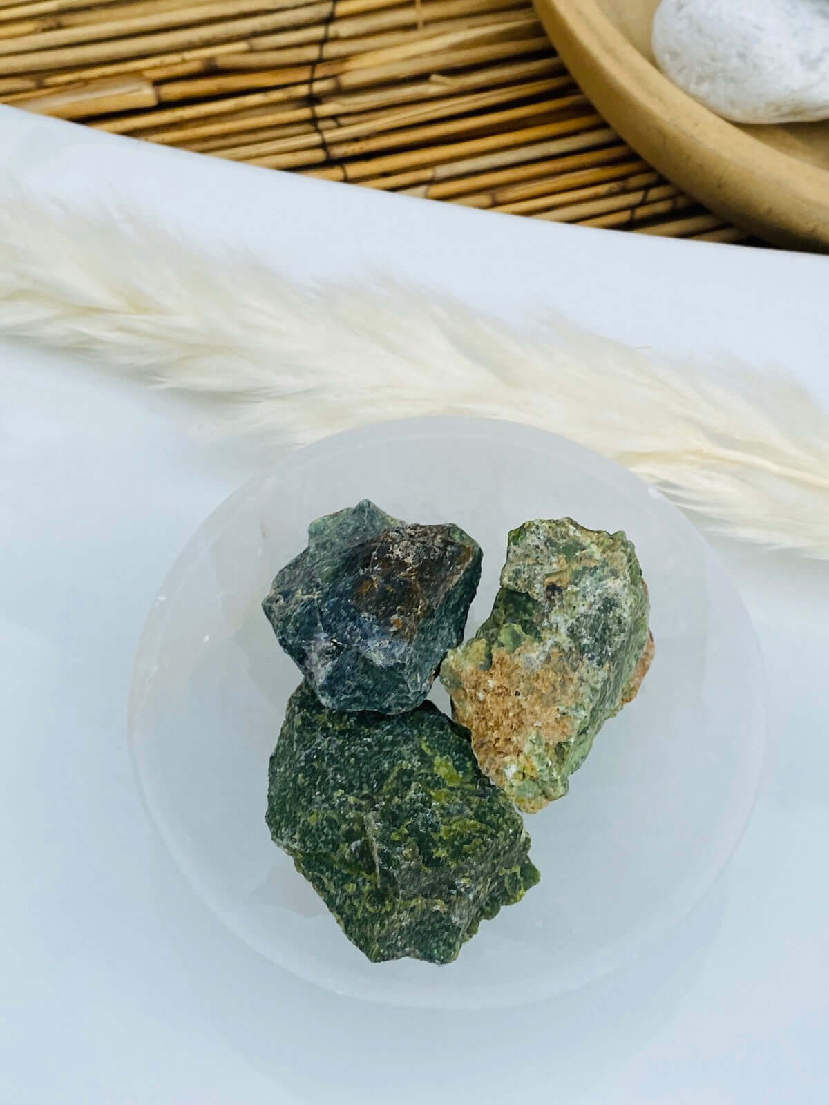 my soulspirit® 200 grammes de pierres à eau - calcite verte brute - pierre 100% naturelle