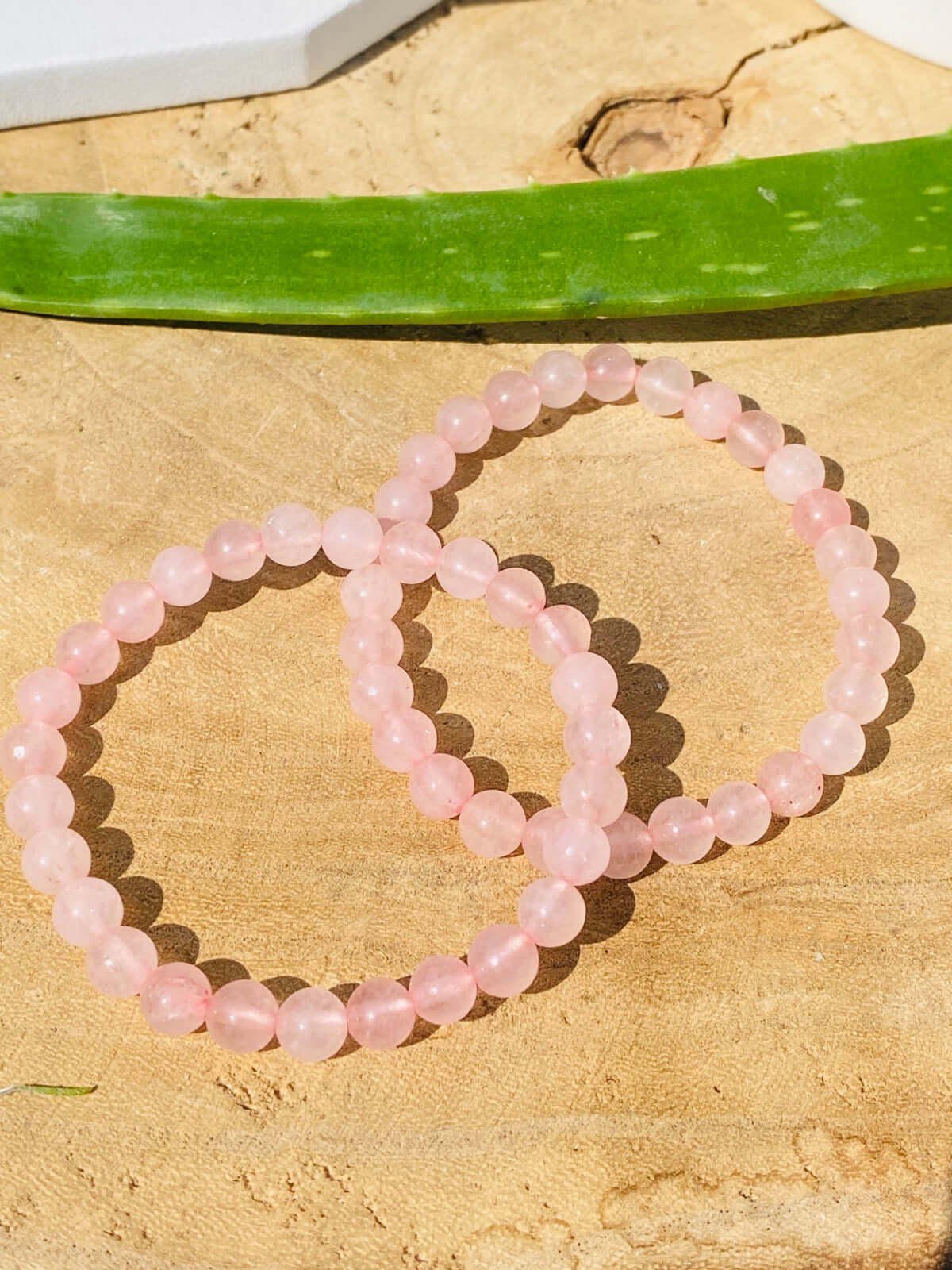 Bracelet QUARTZ ROSE - perles 6mm &amp; 8mm