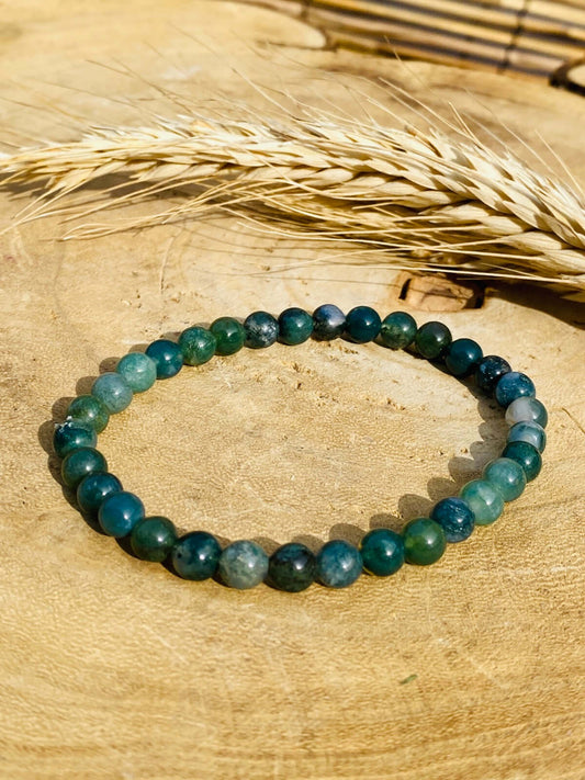 Bracelet AGATE MOUSSE verte